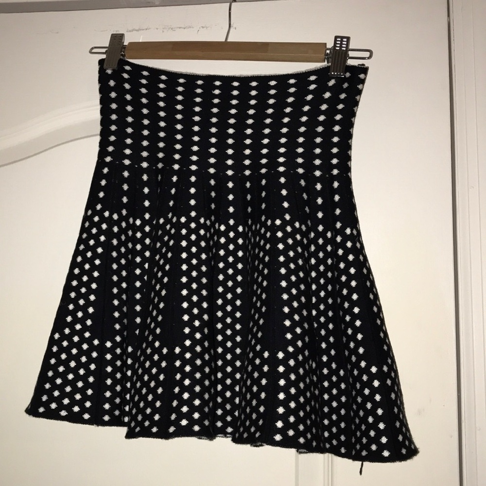 Black and White Polka Dot Reversible Mini Skirt